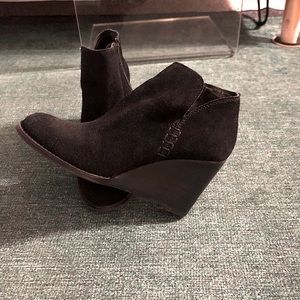 Lucky Brand Black Wedge Booties
